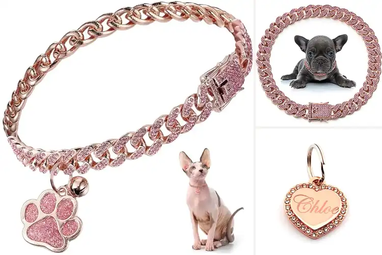 Detailed view of Best Pink Rose Gold Pet Jewelry